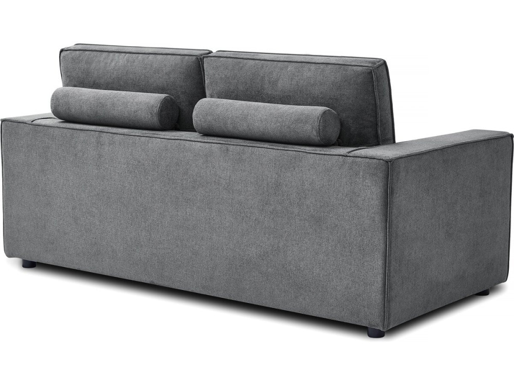 Sofá convertible de tela exprés "Clara" - 185 x 90 x 88 cm - Gris