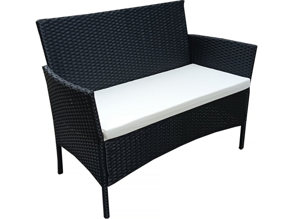 Mueble de jardín bajo de resina "Toronto" 4 plazas - Negro