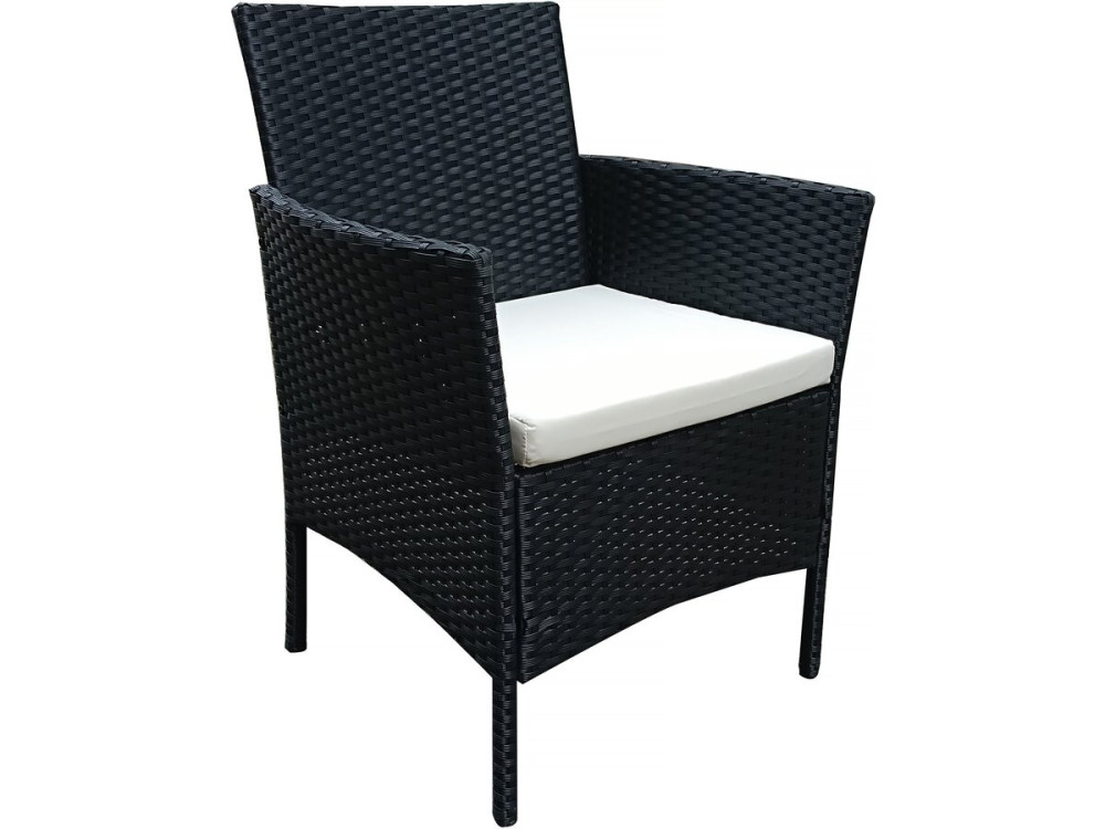 Mueble de jardín bajo de resina "Toronto" 4 plazas - Negro