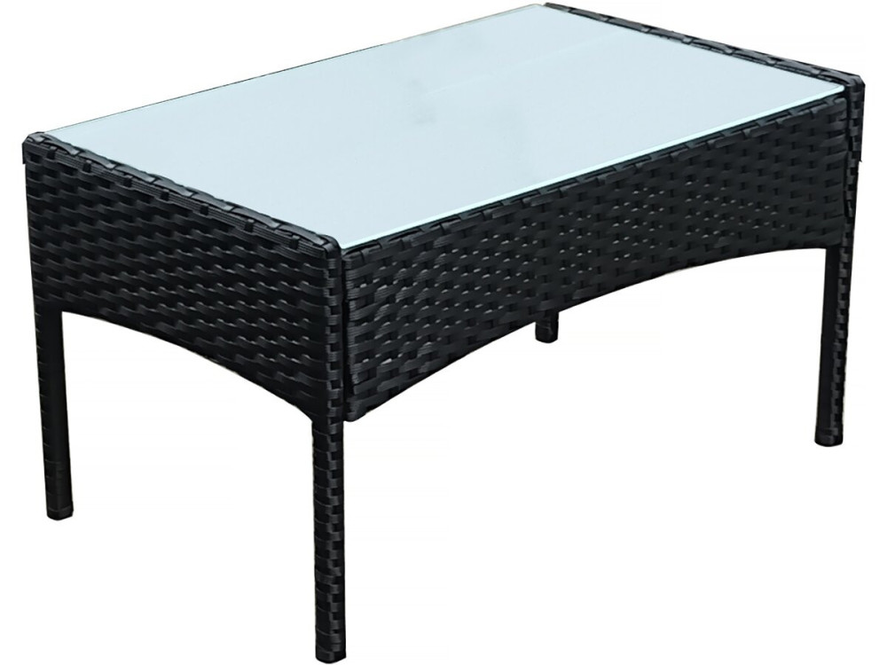 Mueble de jardín bajo de resina "Toronto" 4 plazas - Negro