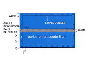 Cubierta impermeable para piscina MYKONOS rectangular de PVC «ANNONAY»
