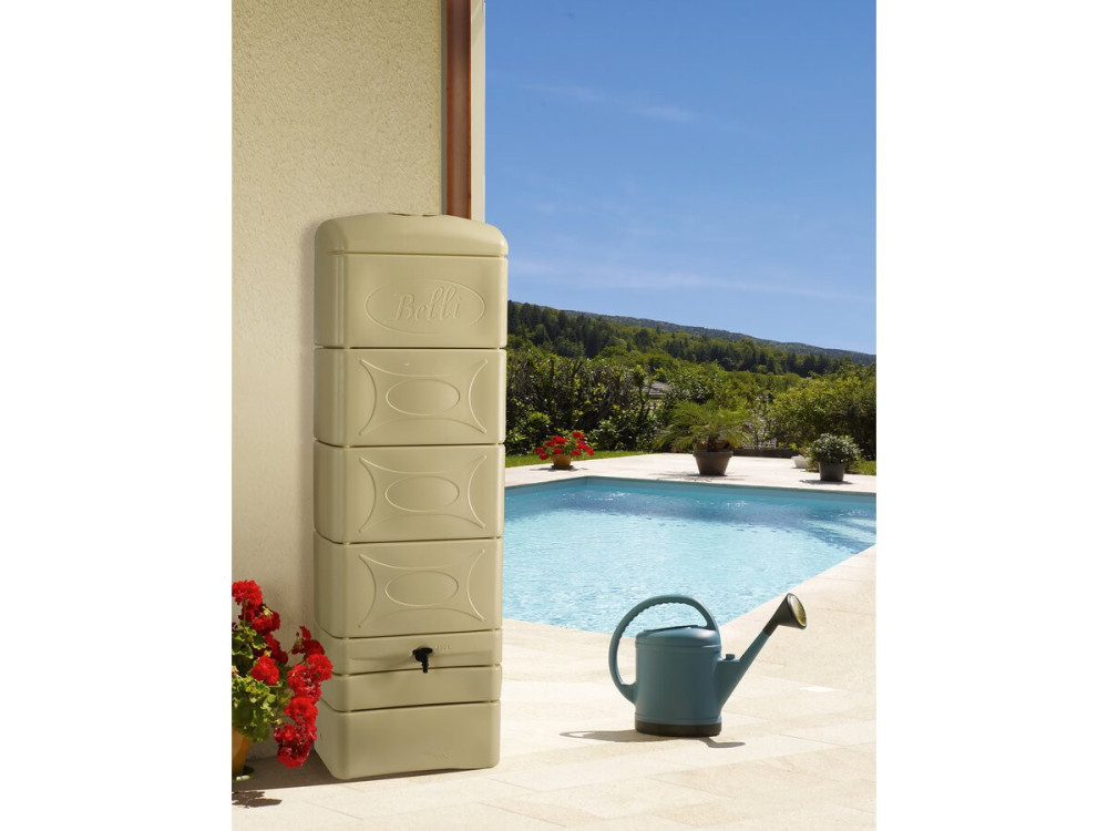 Recolector de agua de pared de 300 L con kit de conexión de nicho "Malang" - Beige