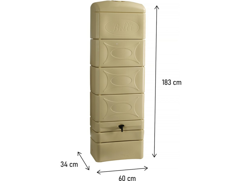 Recolector de agua de pared de 300 L con kit de conexión de nicho "Malang" - Beige