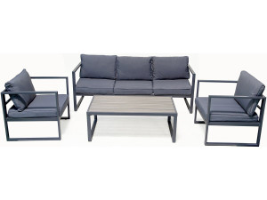 Muebles de jardín de aluminio "Adela" - 5 plazas - Gris