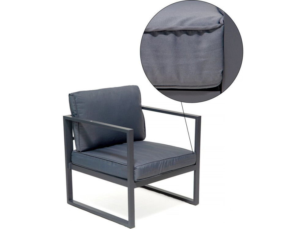 Muebles de jardín de aluminio "Adela" - 5 plazas - Gris