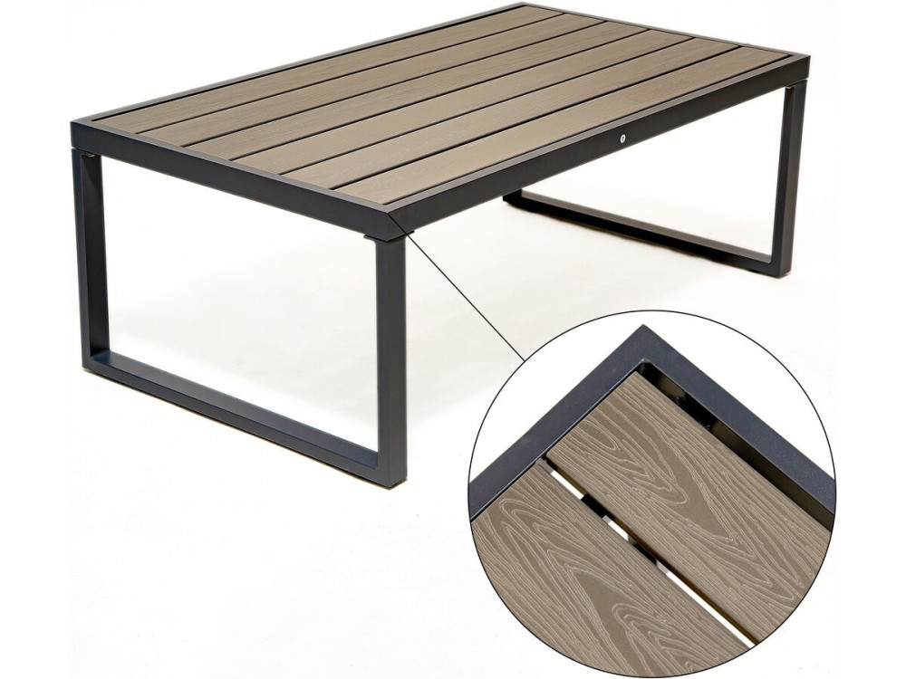 Muebles de jardín de aluminio "Adela" - 5 plazas - Gris