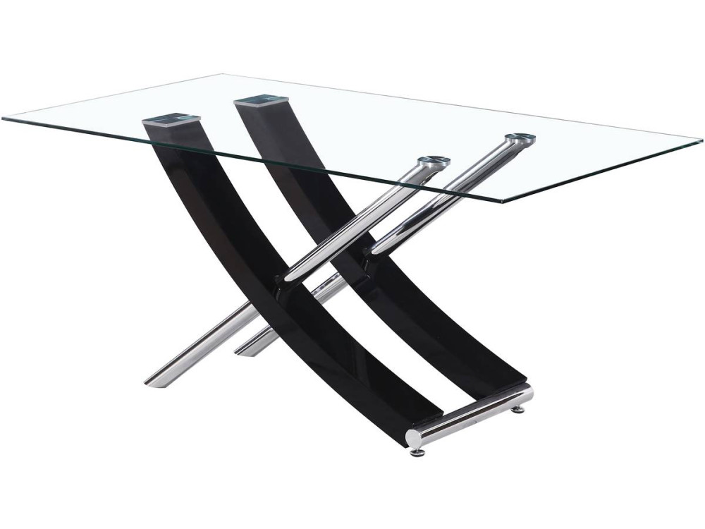Mesa Diva en vidrio -  160 x 90 x 76 cm - Negro lacado