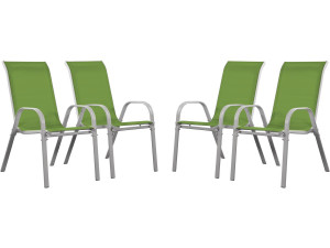 Juego de 4 sillas jardín Textileno "Cordoba" - Phoenix - Verde