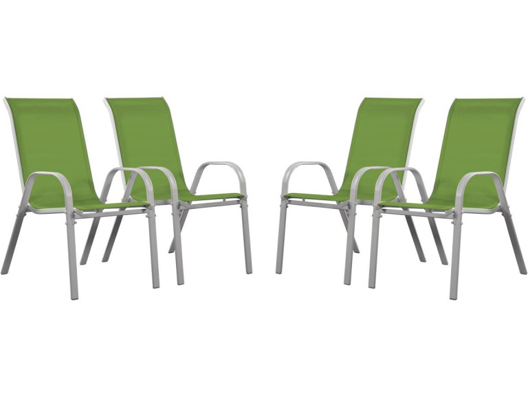 Juego de 4 sillas jardín Textileno "Cordoba" - Phoenix - Verde