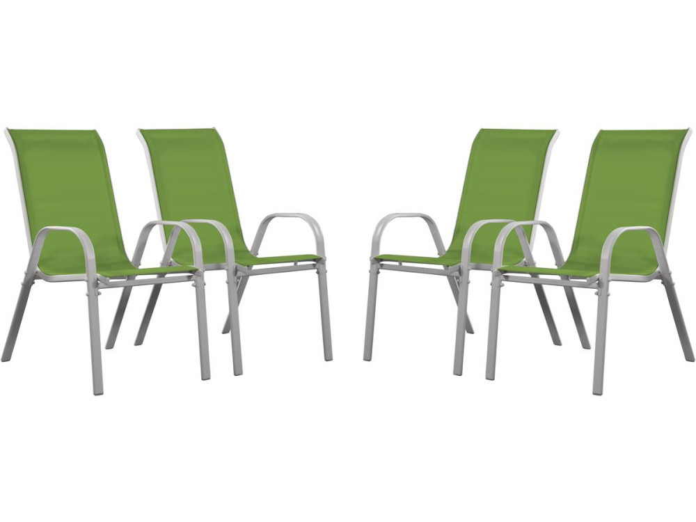 Juego de 4 sillas jardín Textileno "Cordoba" - Phoenix - Verde