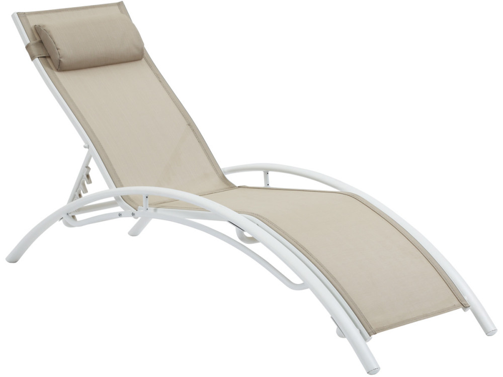 Conjunto de dos tumbonas de aluminio Beauty - "Phoenix" - Beige