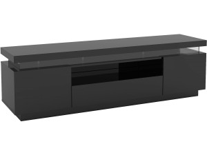 Soporte TV LED lacado "Ruth" - 165 x 40 x 49 cm - Negro