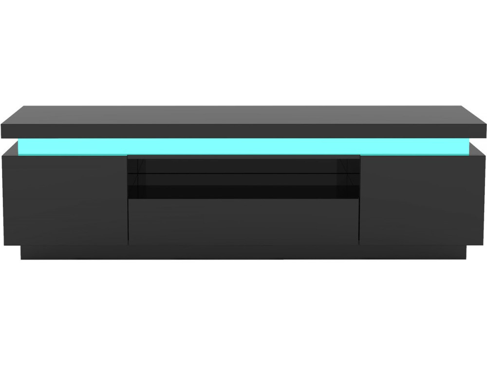 Soporte TV LED lacado "Ruth" - 165 x 40 x 49 cm - Negro