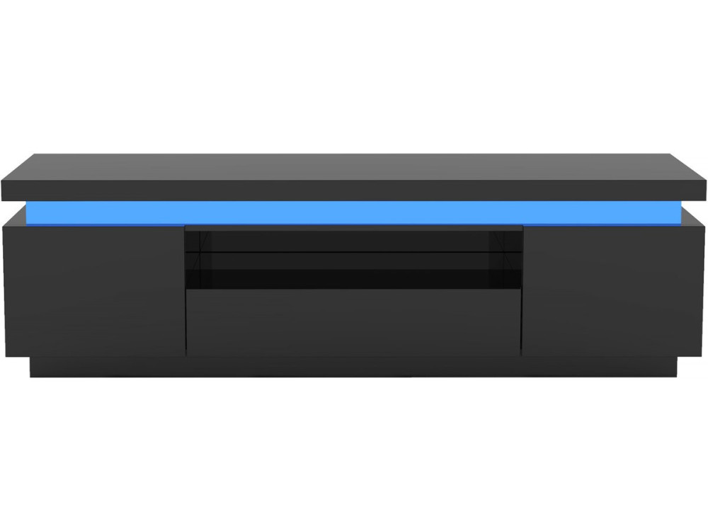Soporte TV LED lacado "Ruth" - 165 x 40 x 49 cm - Negro