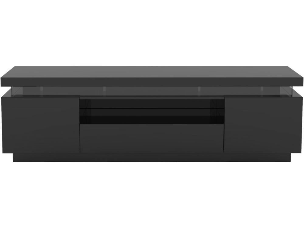 Soporte TV LED lacado "Ruth" - 165 x 40 x 49 cm - Negro
