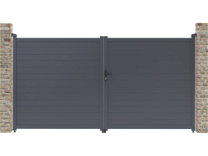 Porton jardin aluminio 349.5 x 180.9 cm - Gris