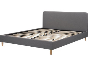 Cama doble de tela "Louise" 160 x 200 cm - Gris
