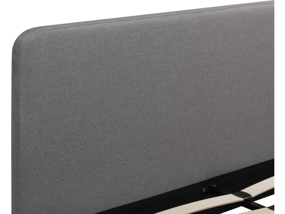 Cama doble de tela "Louise" 160 x 200 cm - Gris