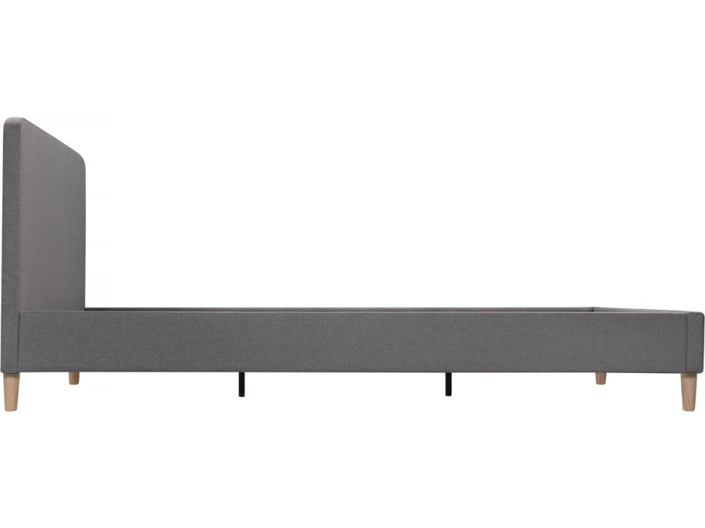 Cama doble de tela "Louise" 160 x 200 cm - Gris