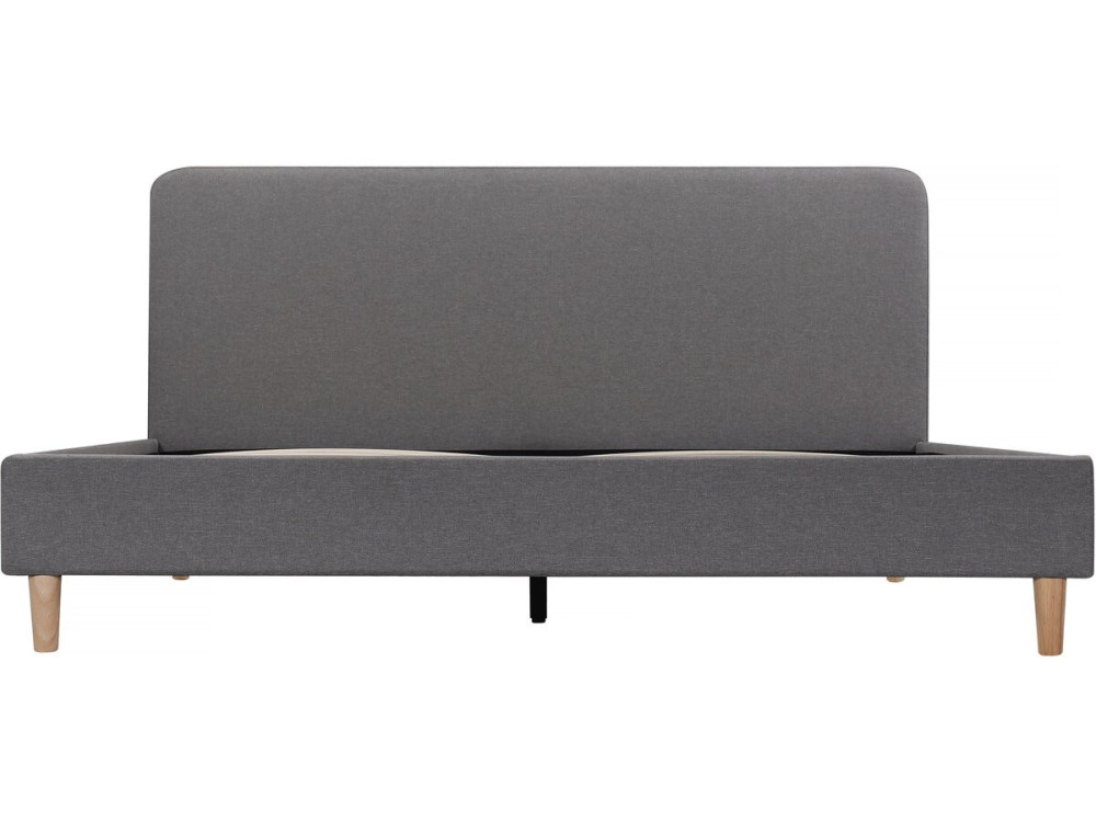 Cama doble de tela "Louise" 160 x 200 cm - Gris