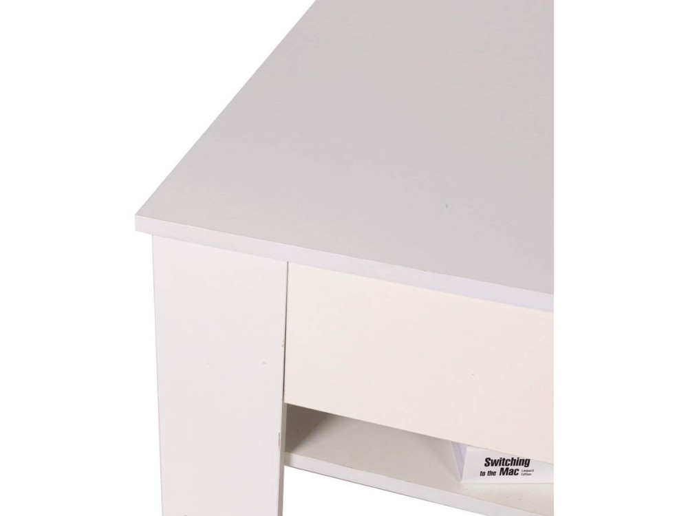 Mesa de centro rectangular con cajón "Joy" - Blanco