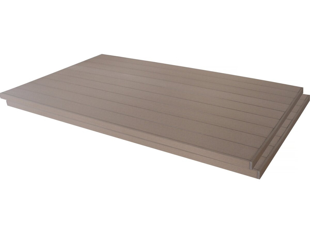 Lote de 3 lamas composite de terraza- 2.4m - Superficie aprox. 1,05 m2 - Marron