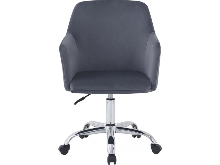 Silla de oficina ajustable de terciopelo "Ophélie" - Gris
