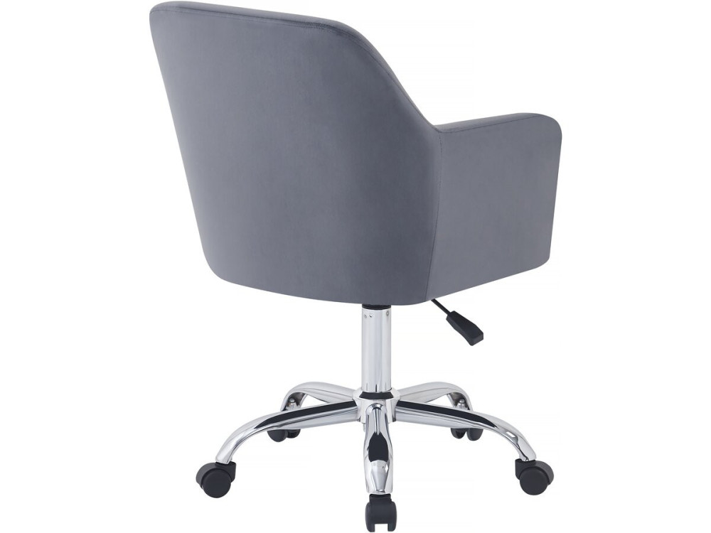 Silla de oficina ajustable de terciopelo "Ophélie" - Gris