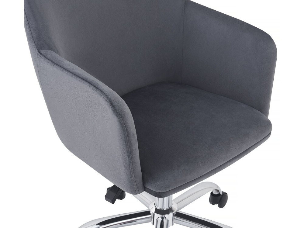 Silla de oficina ajustable de terciopelo "Ophélie" - Gris