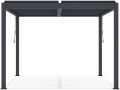 Pérgola bioclimática "Windsor" de aluminio con led 3 x 4 - Gris - Gris