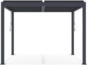 Pérgola bioclimática "Windsor" 3 x 3 con led de aluminio - Gris