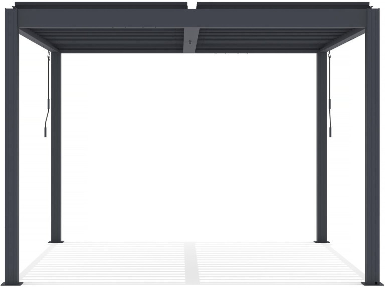 Pérgola bioclimática "Windsor" 3 x 3 con led de aluminio - Gris
