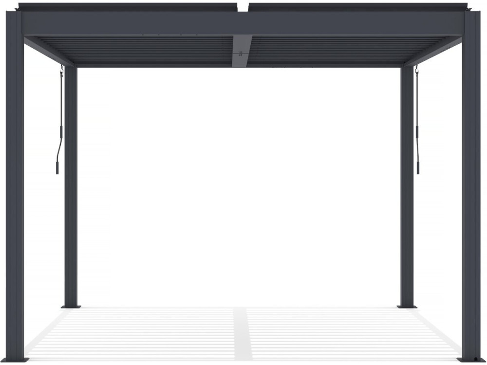 Pérgola bioclimática "Windsor" 3 x 3 con led de aluminio - Gris