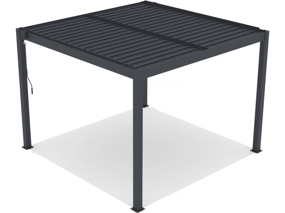 Pérgola bioclimática "Windsor" 3 x 3 con led de aluminio - Gris