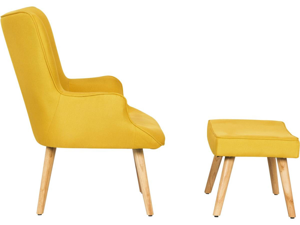 Sillón escandinavo en tela “Odense” - 73 x 81 x 92,5 cm - Amarillo