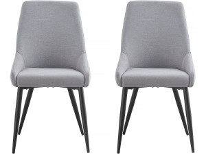 Juego de 2 sillas de tela "Lyne" - Gris