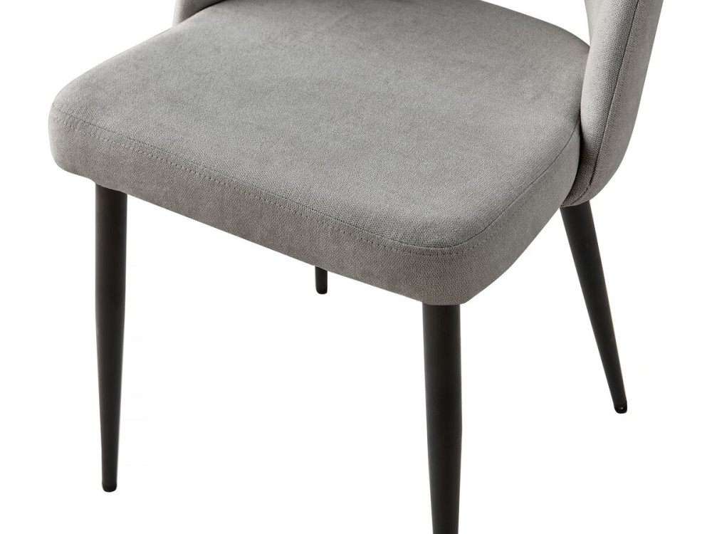 Juego de 2 sillas de comedor de tela "Alma" - Gris