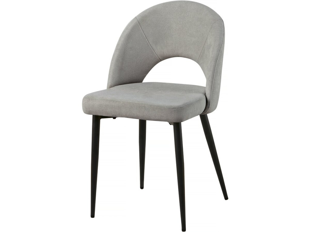 Juego de 2 sillas de comedor de tela "Alma" - Gris