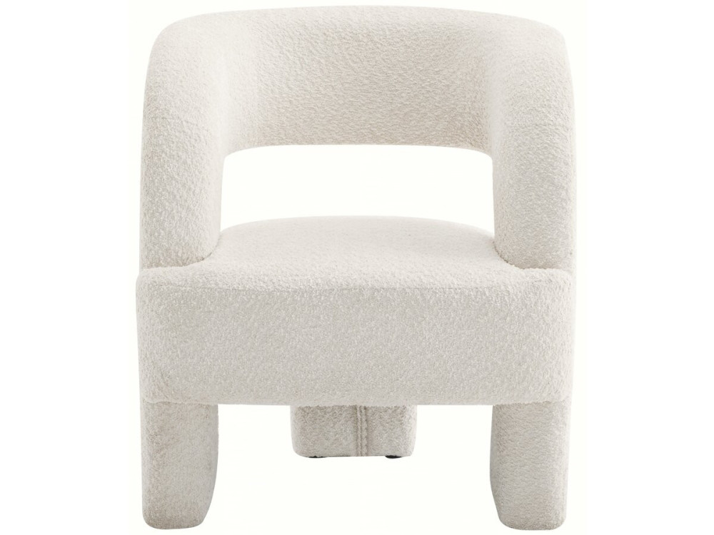 Sillón de 3 patas de diseño con tejido de rizo «Madison» - Blanco