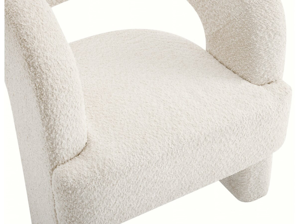 Sillón de 3 patas de diseño con tejido de rizo «Madison» - Blanco