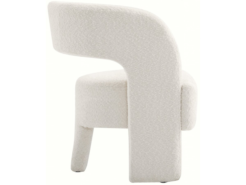 Sillón de 3 patas de diseño con tejido de rizo «Madison» - Blanco
