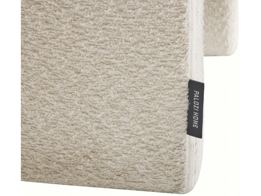 Sillón de 3 patas de diseño con tejido de rizo «Madison» - Blanco
