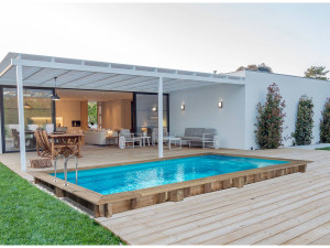 Piscina rectangular de madera "Tobago" - 6,20 x 3,00 x 1,31 m
