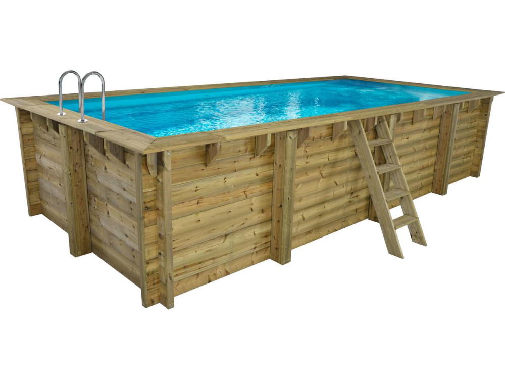 Piscina rectangular de madera "Tobago" - 6,20 x 3,00 x 1,31 m