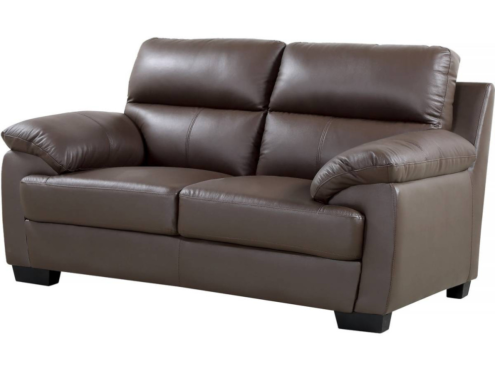 Sofá cuero/PVC "Cardiff" - 2 plazas - Chocolate