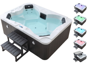 Spa LED "Haïti" 4 plazas - 210 x 152 x 78 cm - Blanco