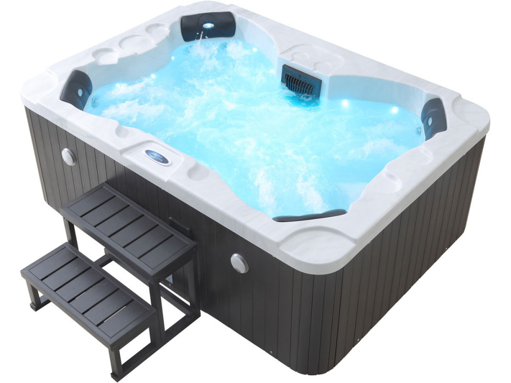 Spa LED "Haïti" 4 plazas - 210 x 152 x 78 cm - Blanco