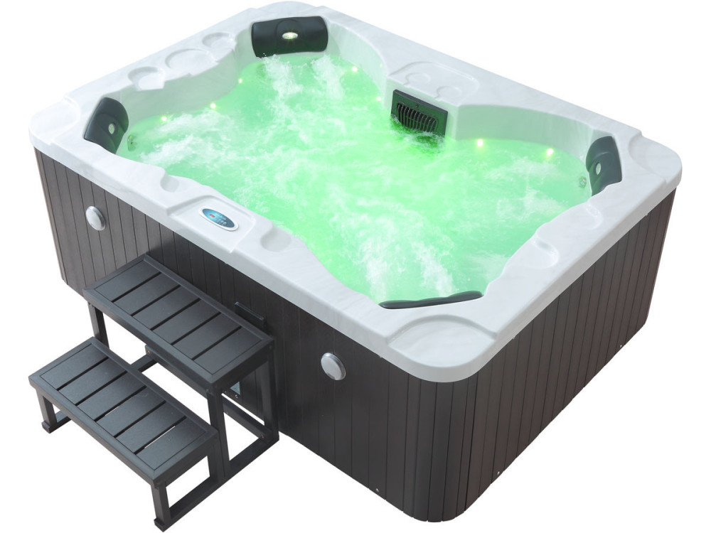 Spa LED "Haïti" 4 plazas - 210 x 152 x 78 cm - Blanco