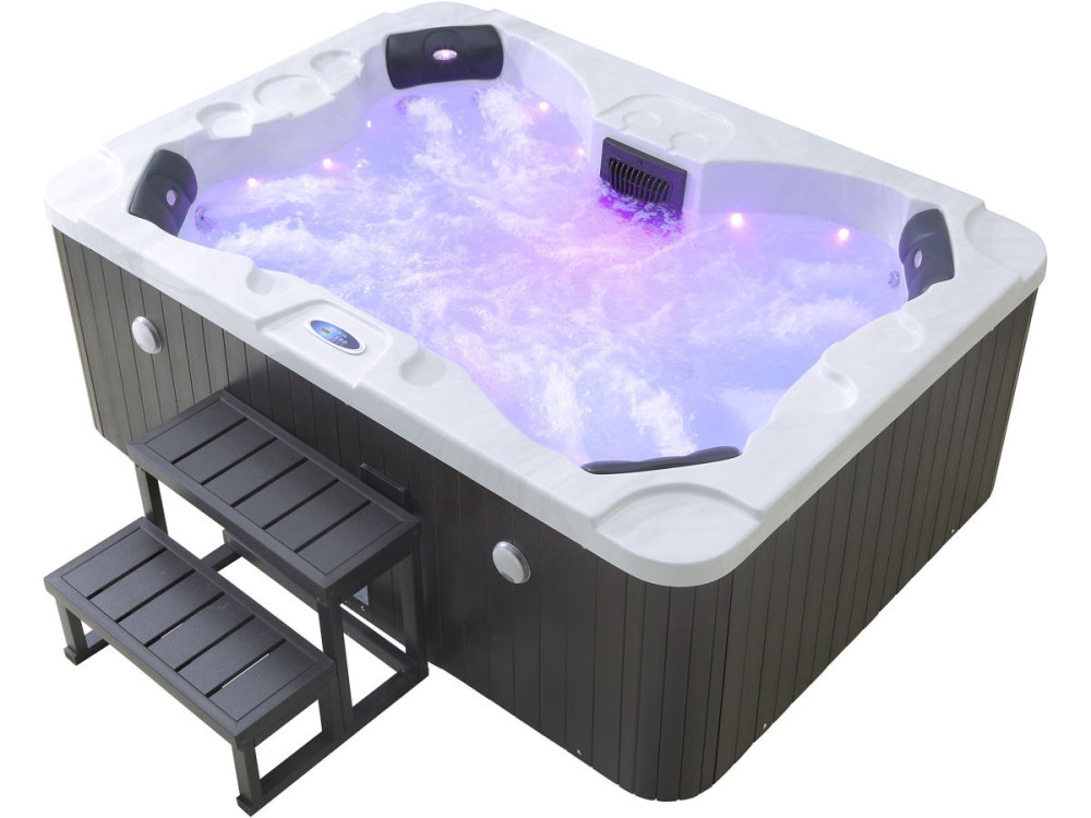 Spa LED "Haïti" 4 plazas - 210 x 152 x 78 cm - Blanco