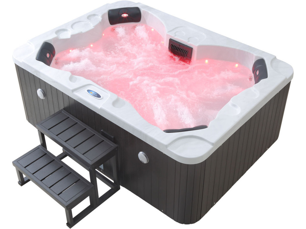 Spa LED "Haïti" 4 plazas - 210 x 152 x 78 cm - Blanco